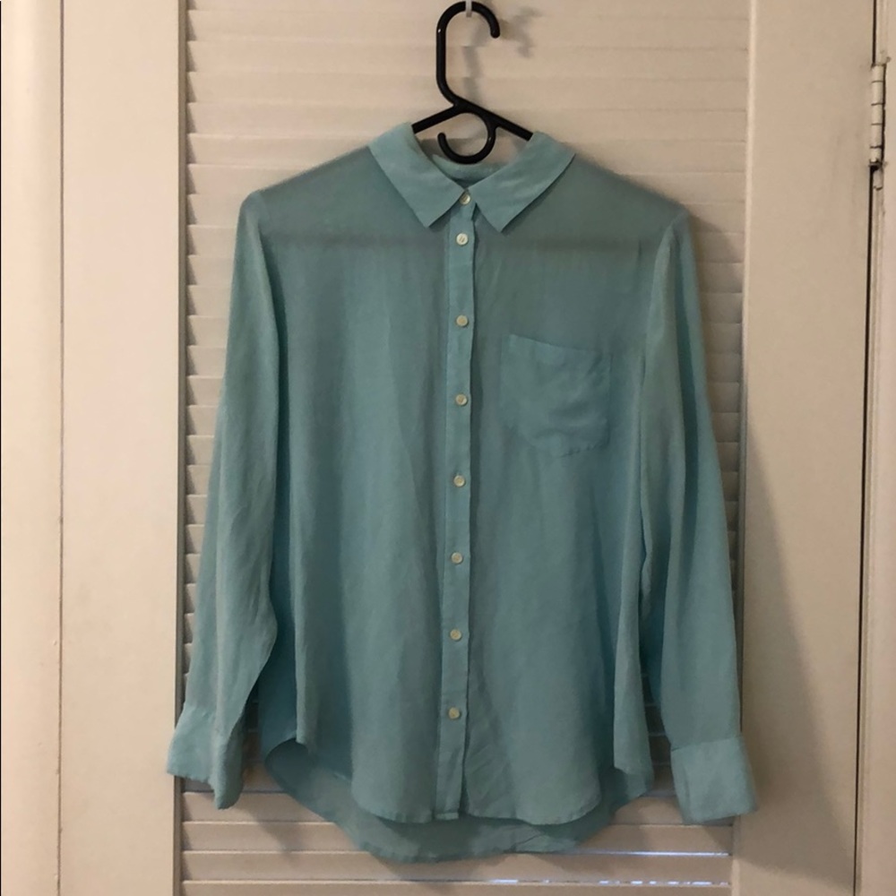 Sheer Blue Button-Up - image 1
